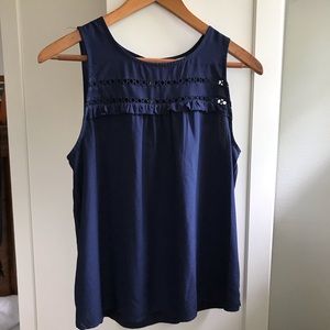 Merona navy blue flowy tank